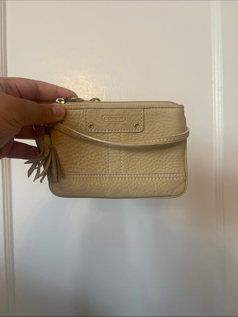 Coach Leather Wristlet in Light Tan - Picture 8 of 8